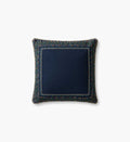 Garden Vines Embroidered Pillow - Blue