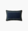 Garden Vines Embroidered Lumbar Pillow - Blue