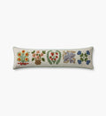 Helena Bouquets Embroidered Lumbar Pillow - Ivory