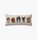 Hot Dogs Embroidered Lumbar Pillow - White