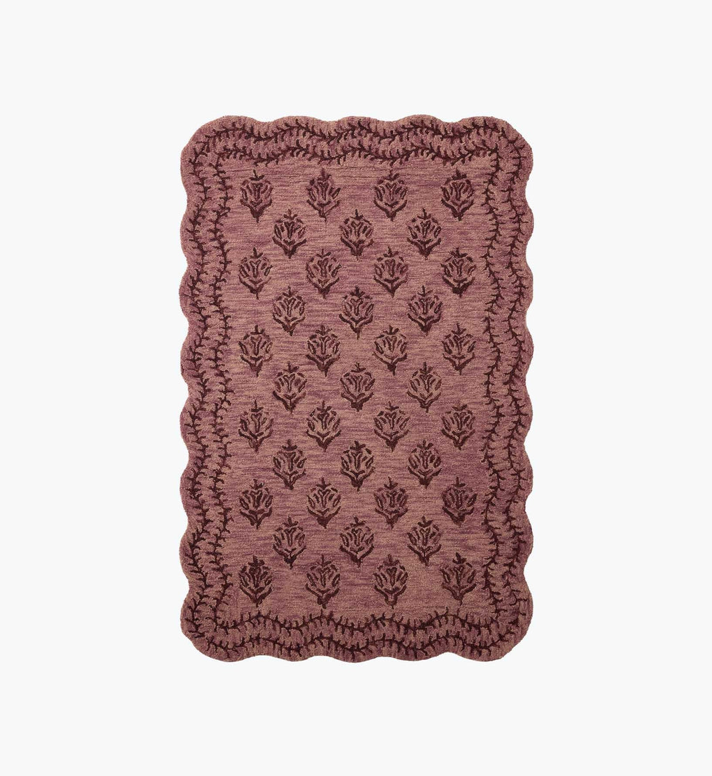 Lisette Wool Hooked Rug - Plum