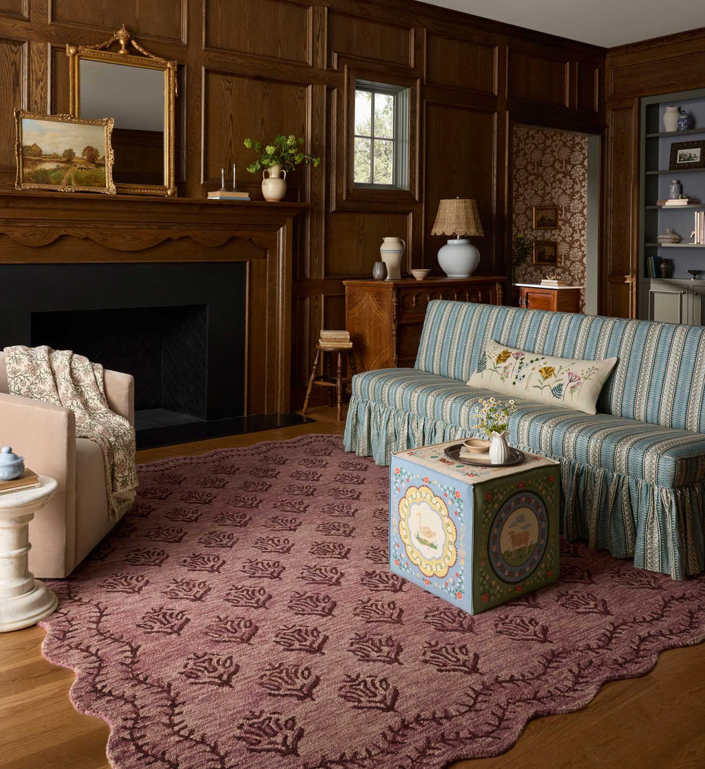 Lisette Wool Hooked Rug - Plum