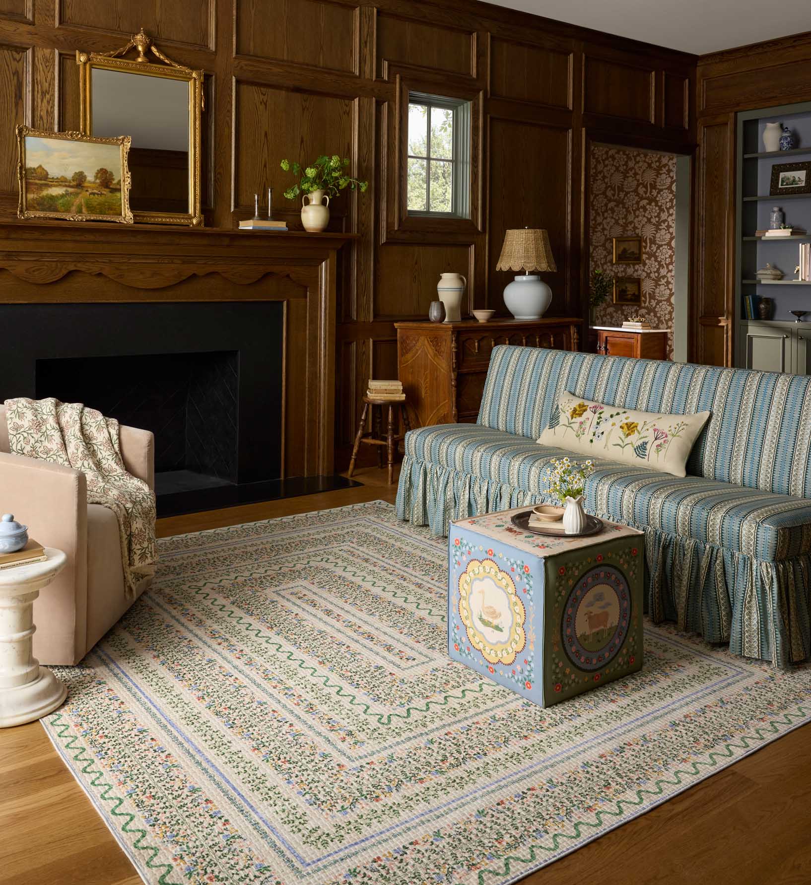 Orchard Wildwood Vines Washable Rug - Ivory