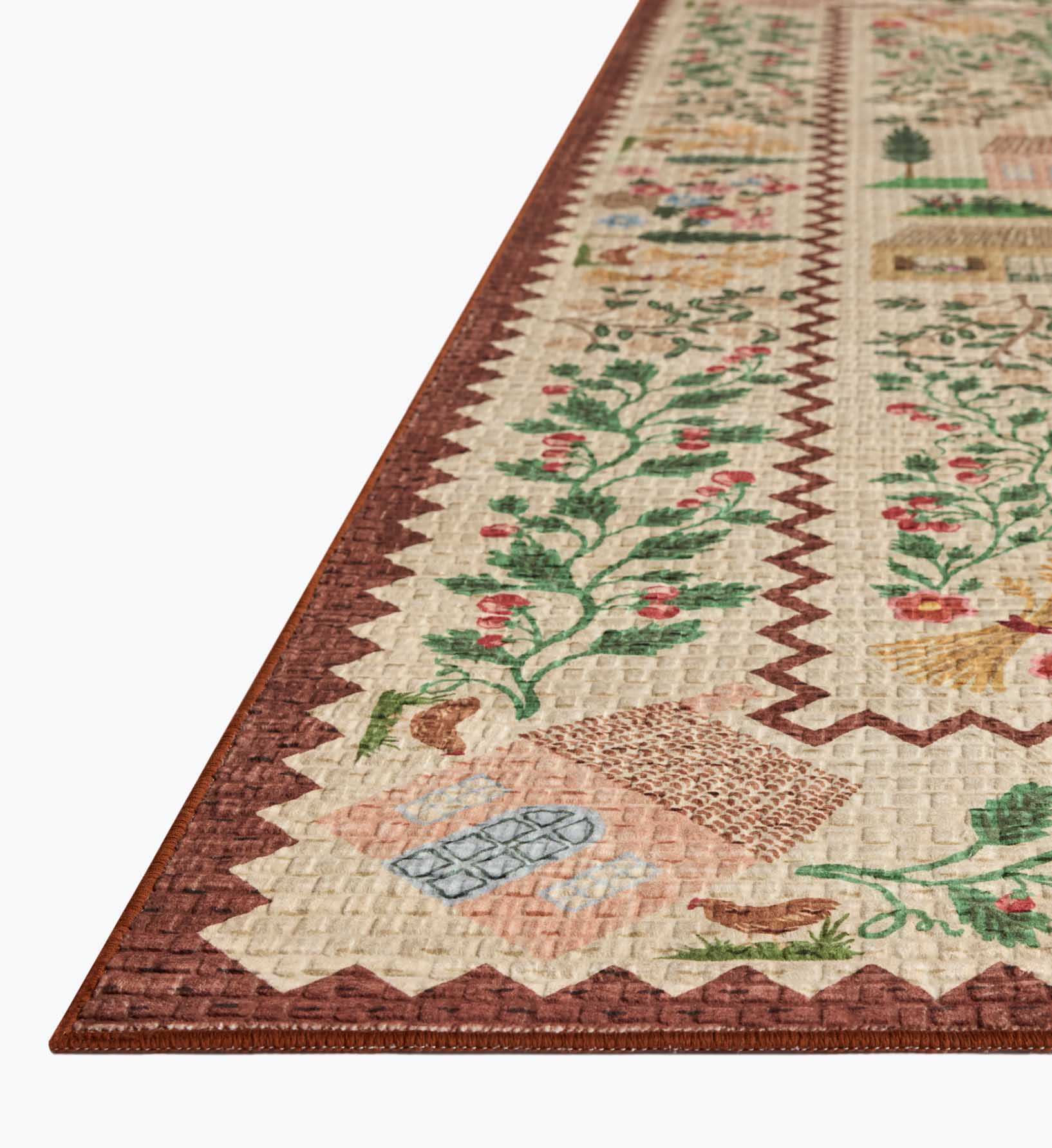 Orchard Country Farm Washable Rug - Ivory