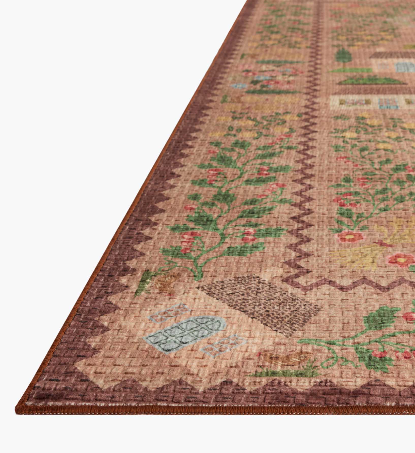 Orchard Country Farm Washable Rug - Mauve